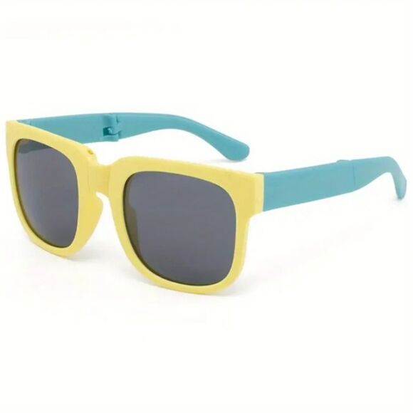 Unisex folding color block sunglassess - Picture 3 of 5
